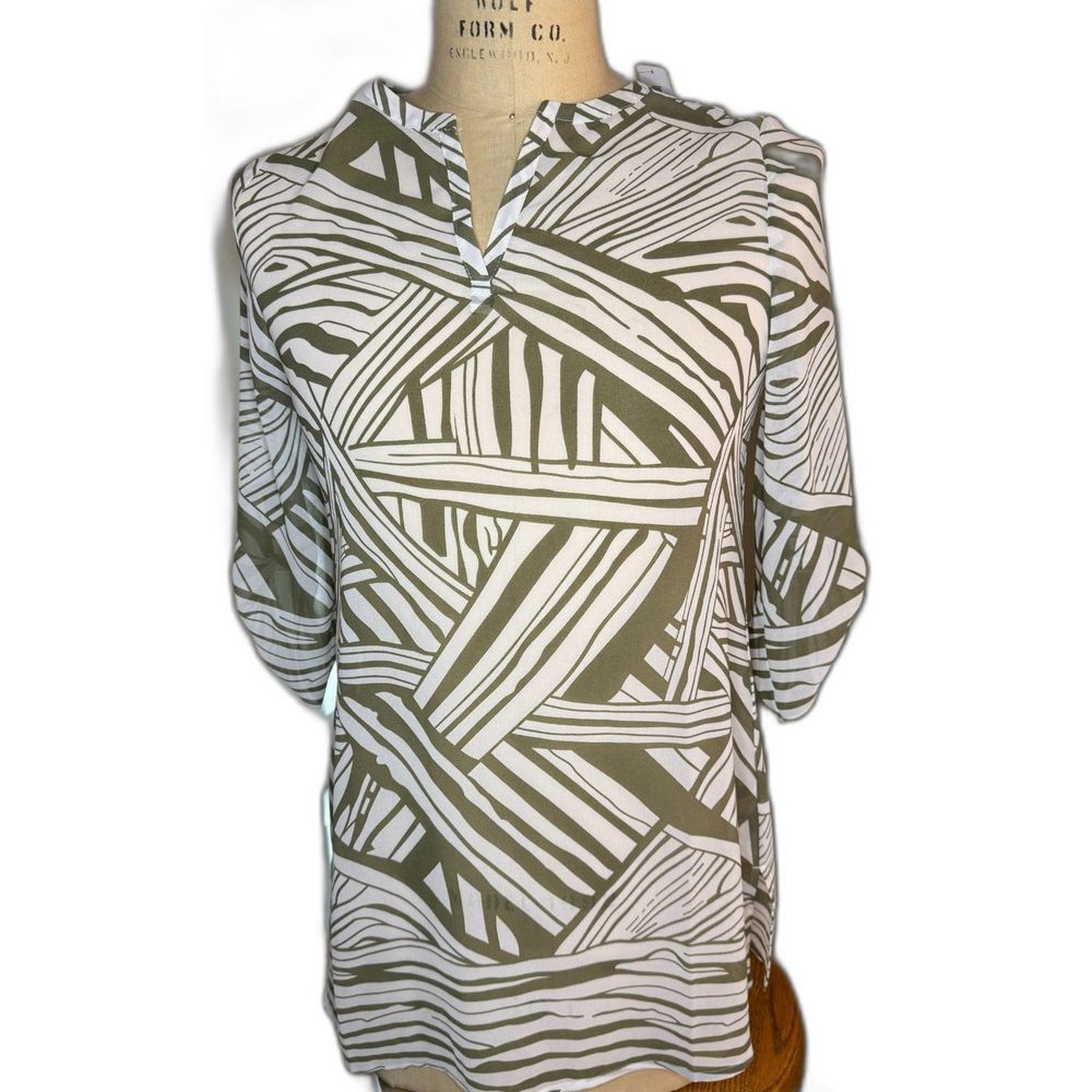 Chico's Jungle Maze Tunic SS Pattern Fatigue Size 0